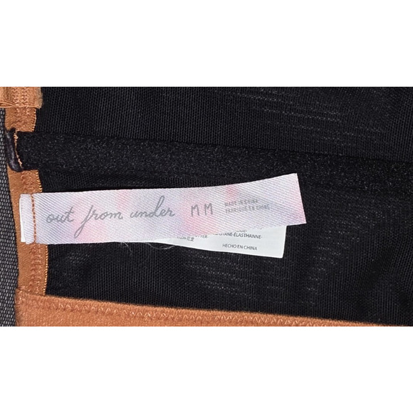 Urban Outfitters Out From Under Corset Top Black Orange Lace Trim Y2K Bustier Md - Picture 7 of 7